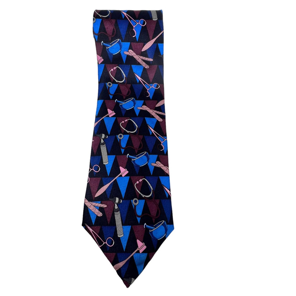 Men's Silk Necktie "Tools of the Trade" Avery Medical Fashions Doctor Nurse